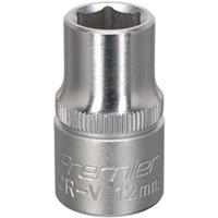 Loops 12mm Steel Drive Socket - 1/2" Square Drive - Chrome Vanadium Wrench Socket in Metallics