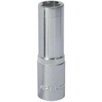 Loops 14mm Steel Deep Drive Socket - 1/2" Square Drive - Chrome Vanadium Socket in Metallics