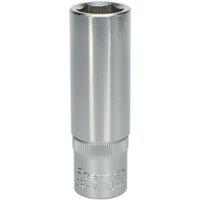 Loops 16mm Steel Deep Drive Socket - 1/2" Square Drive - Chrome Vanadium Socket in Metallics