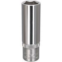 Loops 17mm Steel Deep Drive Socket - 1/2" Square Drive - Chrome Vanadium Socket in Metallics