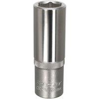 Loops 18mm Steel Deep Drive Socket - 1/2" Square Drive - Chrome Vanadium Socket in Metallics