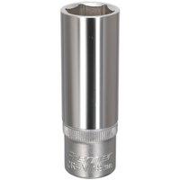 Loops 19mm Steel Deep Drive Socket - 1/2" Square Drive - Chrome Vanadium Socket in Metallics