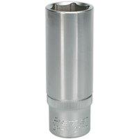 Loops 21mm Steel Deep Drive Socket - 1/2" Square Drive - Chrome Vanadium Socket in Metallics