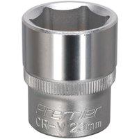Loops 23mm Steel Drive Socket - 1/2" Square Drive - Chrome Vanadium Wrench Socket in Metallics