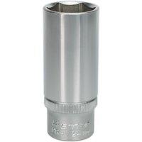 Loops 24mm Steel Deep Drive Socket - 1/2" Square Drive - Chrome Vanadium Socket in Metallics