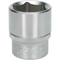 Loops 28mm Steel Drive Socket - 1/2" Square Drive - Chrome Vanadium Wrench Socket in Metallics
