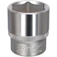 Loops 30mm Steel Drive Socket - 1/2" Square Drive - Chrome Vanadium Wrench Socket in Metallics
