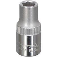 Loops 5.5mm Forged Steel Drive Socket - 1/4" Square Drive - Chrome Vanadium Socket in Metallics