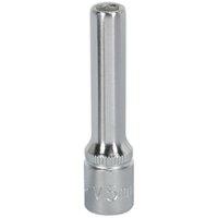 Loops 5mm Forged Steel Deep Drive Socket - 1/4" Square Drive Chrome Vanadium Socket in Metallics