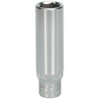 Loops 10mm Forged Steel Deep Drive Socket 1/4" Square Drive Chrome Vanadium Socket in Metallics