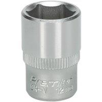 Loops 12mm Forged Steel Drive Socket - 1/4" Square Drive - Chrome Vanadium Socket in Metallics