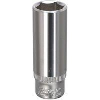 Loops 13mm Forged Steel Deep Drive Socket 1/4" Square Drive Chrome Vanadium Socket in Metallics
