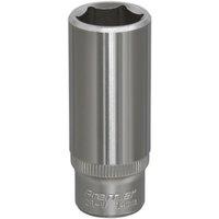 Loops 14mm Forged Steel Deep Drive Socket 1/4" Square Drive Chrome Vanadium Socket in Metallics