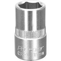 Loops 11mm Forged Steel Drive Socket - 3/8" Square Drive - Chrome Vanadium Socket in Metallics