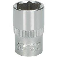 Loops 13mm Forged Steel Drive Socket - 3/8" Square Drive - Chrome Vanadium Socket in Metallics