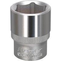 Loops 17mm Forged Steel Drive Socket - 3/8" Square Drive - Chrome Vanadium Socket in Metallics