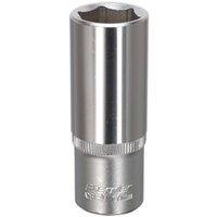 Loops 17mm Forged Steel Deep Drive Socket - 3/8" Square Drive - Chrome Vanadium Socket in Metallics