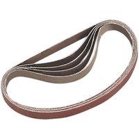 Loops 5 PACK - 10mm x 330mm Sanding Belts - 100 Grit Aluminium Oxide Slim Detail Loop