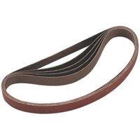 Loops 5 PACK - 20mm x 520mm Sanding Belts - 80 Grit Aluminium Oxide Slim Detail Loop