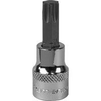 Loops T50 TRX Star Socket Bit - 3/8 Square Drive - PREMIUM S2 Steel Head Knurled Grip in Metallics