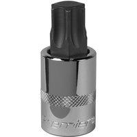 Loops T80 TRX Star Socket Bit - 1/2" Square Drive - PREMIUM S2 Steel Head Knurled Grip in Metallics