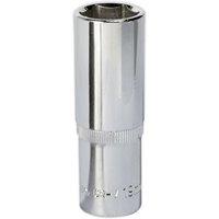 Loops 19mm Forged Steel DEEP Drive Socket - 1/2 Square Drive Polished Chrome Vanadium in Metallics