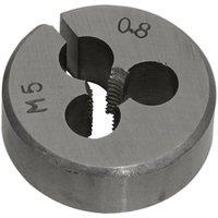 Loops M5 x 0.8mm Metric Split Die - Quality Steel - Bar / Bolt Threading Bit & Case in Metallics