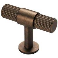 Loops Lined Cupboard T Shape Pull Handle - 50 x 13mm - Antique Brass Cabinet Handle in Metallics