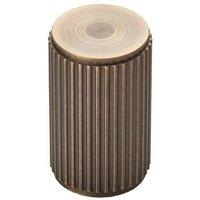 Loops Lined Cylindrical Cupboard Door Knob - 18mm Dia - Antique Brass Cabinet Handle in Metallics