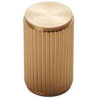 Loops Lined Cylindrical Cupboard Door Knob - 18mm Dia - Satin Brass Cabinet Handle in Metallics