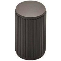 Loops Lined Cylindrical Cupboard Door Knob - 18mm Dia - Matt Black Cabinet Handle