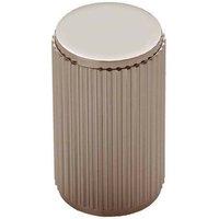 Loops Lined Cylindrical Cupboard Door Knob - 18mm Dia - Satin Nickel Cabinet Handle in Metallics
