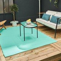 THE RUGS Reversible Weatherproof Outdoor Garden Patio Rug Solid Urban 1000 in Turquoise | Size: 90 cm x 150 cm
