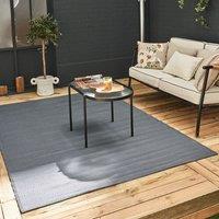 THE RUGS Reversible Weatherproof Outdoor Garden Patio Rug Solid Urban 1000 in Dark Grey | Size: 90 cm x 150 cm