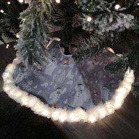 Samuel Alexander 90cm USB Powered Light up The Snowman Fabric Christmas Tree Skirt with LEDs in Grey