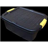Samuel Alexander 24L Heavy Duty Lockable & Stackable Storage Tub Chest with Clips in Black