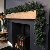 Samuel Alexander 2.7m x 25cm Plain Green Christmas Garland with 200 Tips | Size: 2.7m x 25 cm