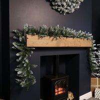 Samuel Alexander 2.7m x 25cm Snow Tipped Plain Christmas Garland with 200 Tips in Green | Size: 2.7m x 25 cm