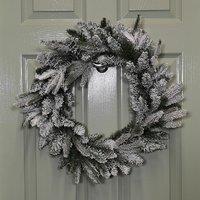 Samuel Alexander 45cm Snow Flocked Wreath 84 Mixed PE/PVC Tips in Green