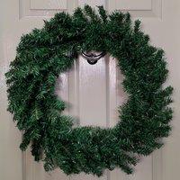 Samuel Alexander 60cm Plain Green Artificial Hanging Christmas Wreath with 160 Tips
