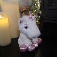 Samuel Alexander 24cm Plush White Unicorn with Sparkly Pink Horn & Hooves