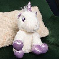 Samuel Alexander 24cm Plush White Unicorn with Sparkly Purple Horn & Hooves