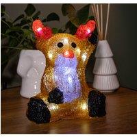 Samuel Alexander 20cm Acrylic Sitting Christmas Reindeer Decoration in Brown