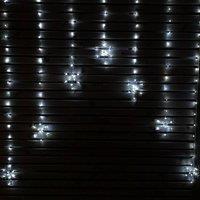 Samuel Alexander 1.2m Battery Operated Snowflake Christmas Curtain Lights with 147 White LEDs