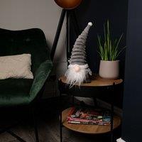 Samuel Alexander 40cm Sitting Plush Christmas Gonk with Grooved Hat in Grey