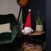 Samuel Alexander 40cm Sitting Plush Christmas Gonk with Grooved Hat in Red in Grey