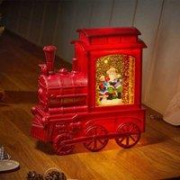 Samuel Alexander 17cm Battery Operated Light up SnowSwirl All Aboard Christmas Decoration with LEDs in Red