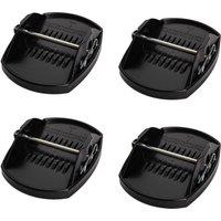 Samuel Alexander 18cm x 14cm Set of 4 Black Heavy Duty Caravan Corner Steady Feet Jack Pads | Size: 18 cm x 14 cm