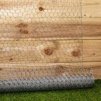 Samuel Alexander 5m x 0.9m x 25mm Galvanised Chicken Wire Garden Netting / Fencing in Silver