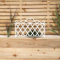 Samuel Alexander 27cm White Plastic Garden Patio Lawn Border Fence Edging